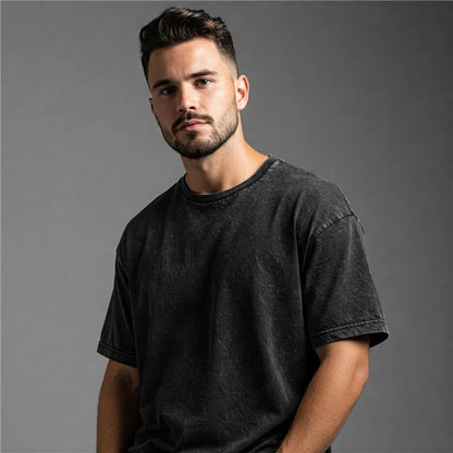 Acid Wash Oversized T-Shirt | Vintage Black Streetwear